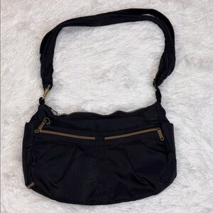Travelon Black Shoulder Bag with Gold Accents